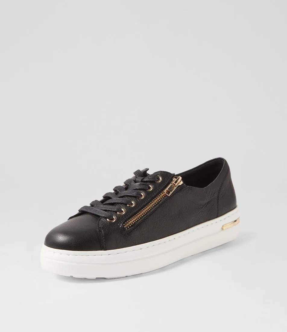 DJANGO & JULIETTE Wovi Black White Leather Sneakers