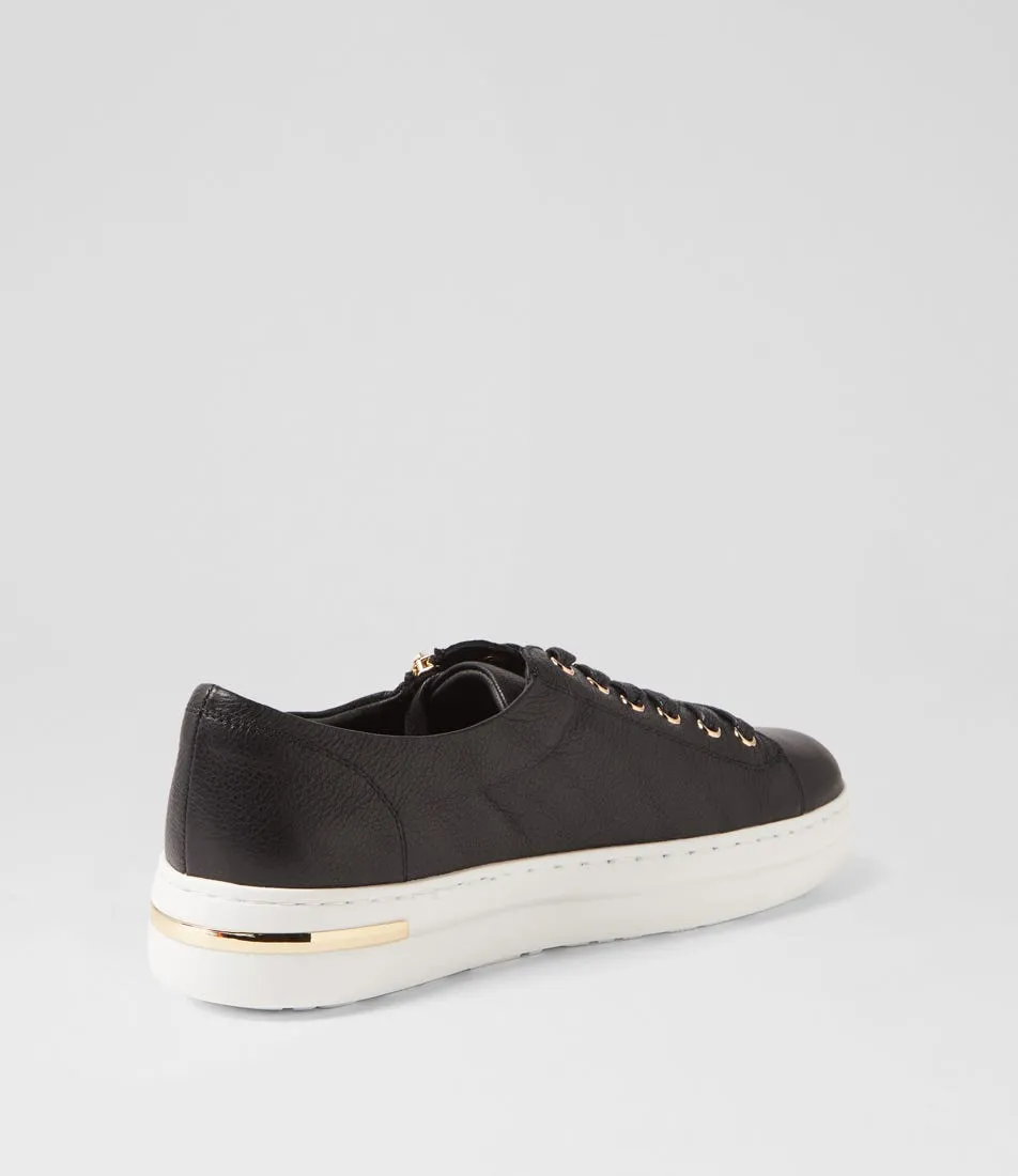 DJANGO & JULIETTE Wovi Black White Leather Sneakers