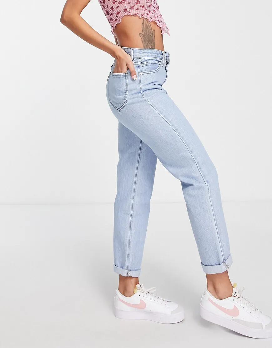 Don't Think Twice DTT Lou mom jeans in light blue wash