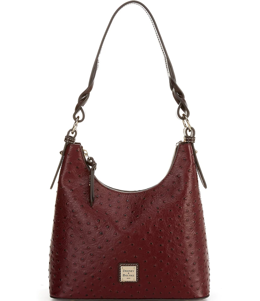 Dooney & Bourke Ostrich Embossed Leather Bryce Hobo Bag