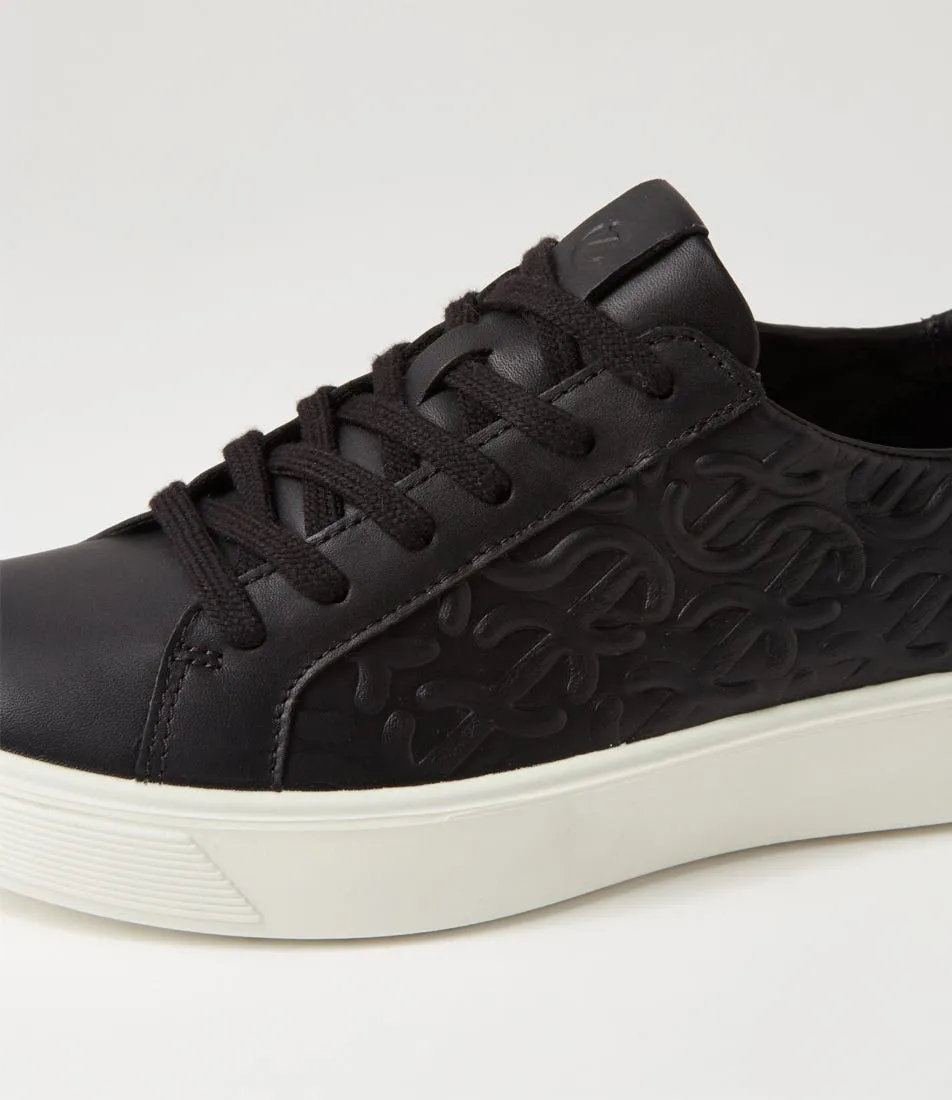 ECCO Street Tray W Black Leather Sneakers