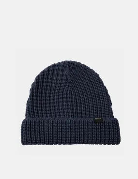 Edwin Purl Beanie Hat - Navy Blue