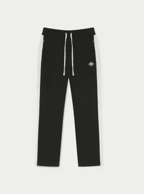 EMBLEM SIDE PANEL SPLIT HEM JOGGERS - BLACK