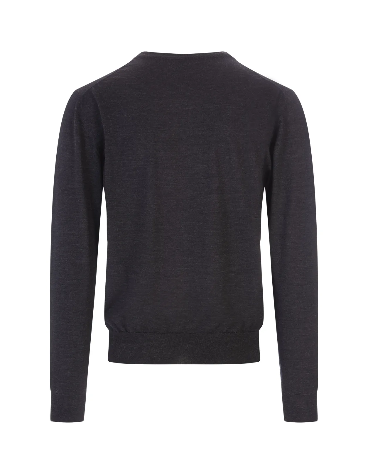 FEDELI Anthracite Wool V-Neck Pullover