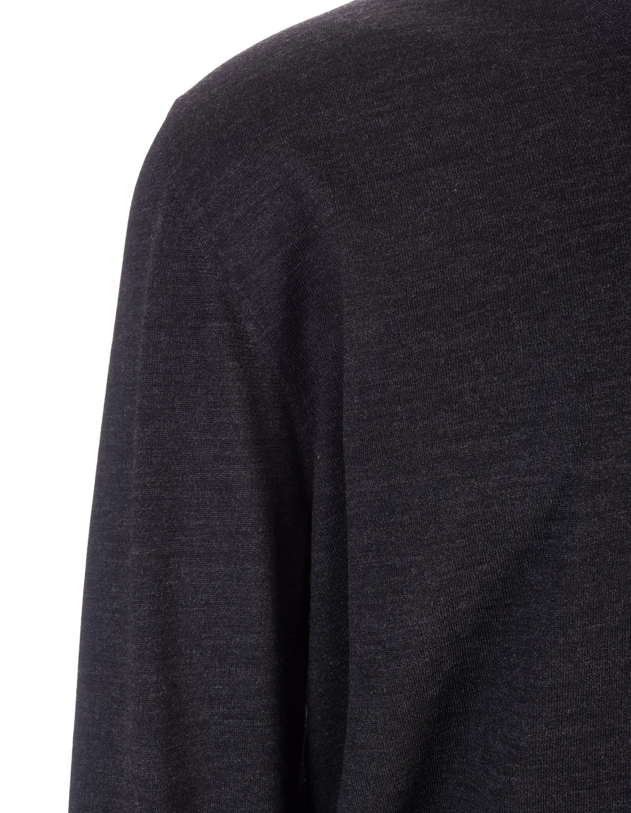 FEDELI Anthracite Wool V-Neck Pullover