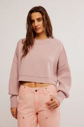 Free People Easy Street Crop Pullover in Lost Petal