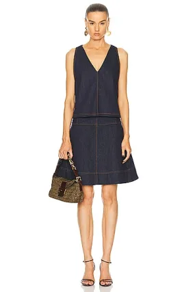 FWRD Renew Fendi Denim Dress & Vest Set -        