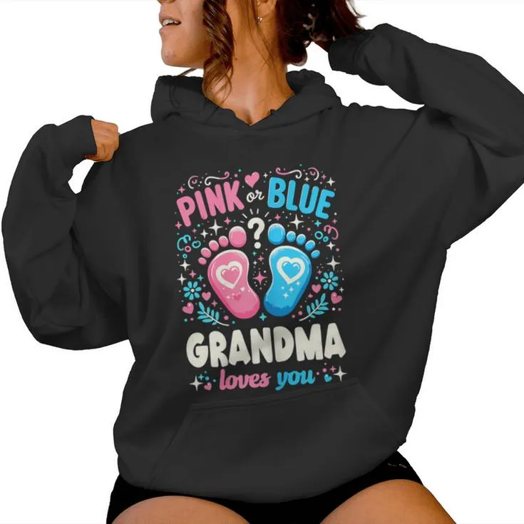 Gender Reveal Party Grandma Baby Announcement Women Hoodie