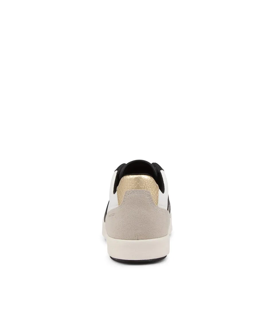 GEOX D Blomiee White Black Leather Sneakers