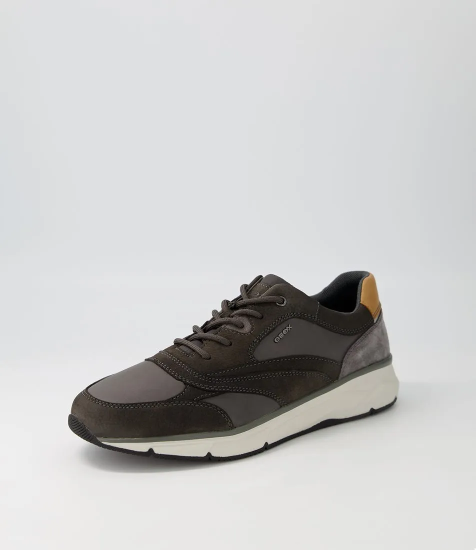 GEOX U Radente A Anthracite Leather Sneakers