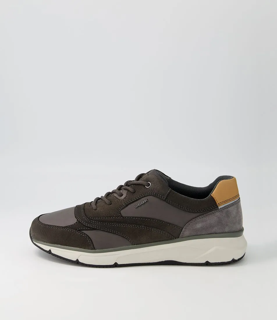 GEOX U Radente A Anthracite Leather Sneakers