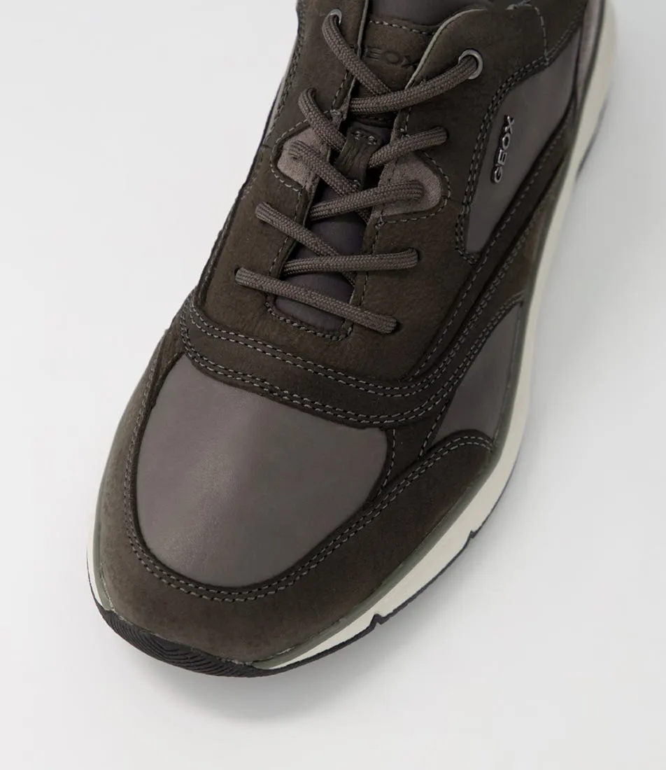 GEOX U Radente A Anthracite Leather Sneakers