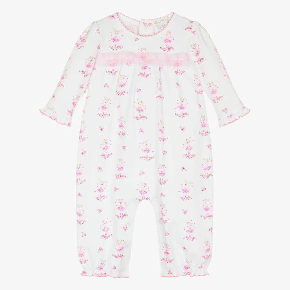 Girls Pima Cotton Ballet Blossoms Romper