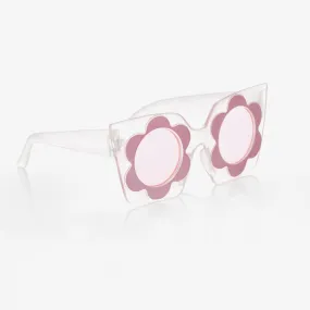 Girls Pink Flower Sunglasses