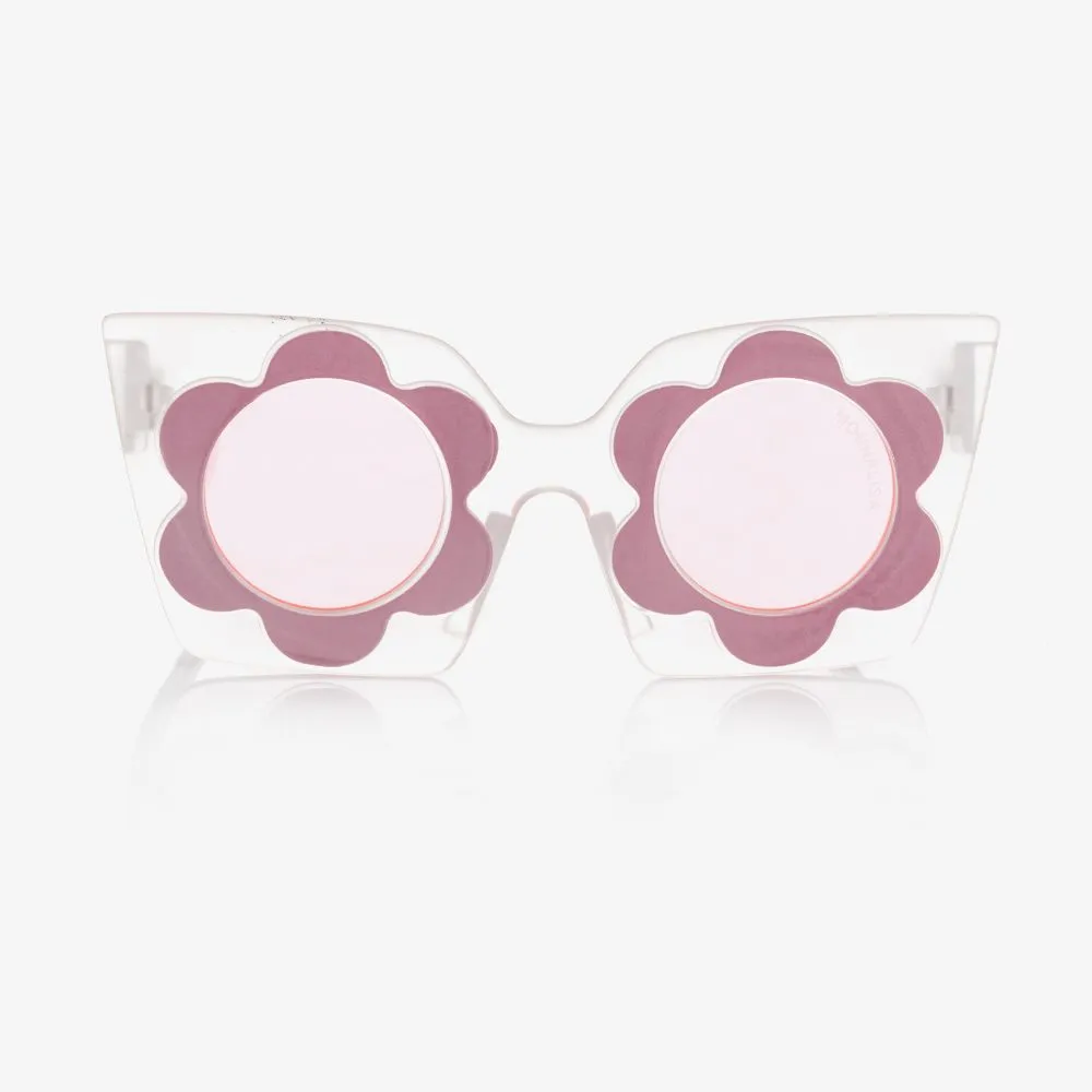 Girls Pink Flower Sunglasses