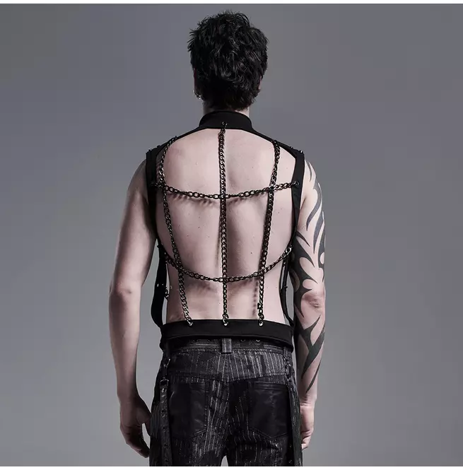 Gothic Chain Hollow out Vest for Men