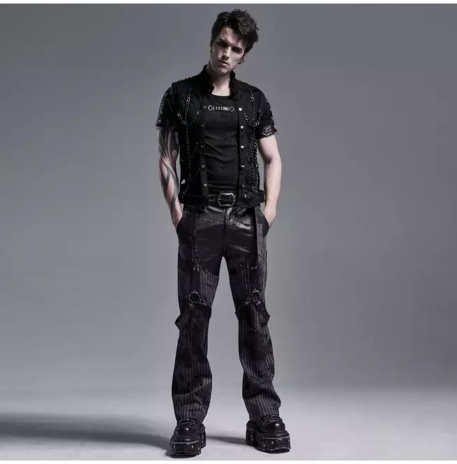 Gothic Chain Hollow out Vest for Men