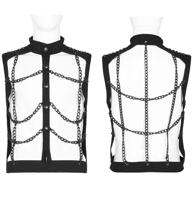 Gothic Chain Hollow out Vest for Men