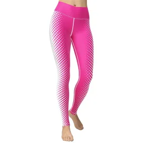 Hot Pink Optical Illusion Yoga Slimming Leggings