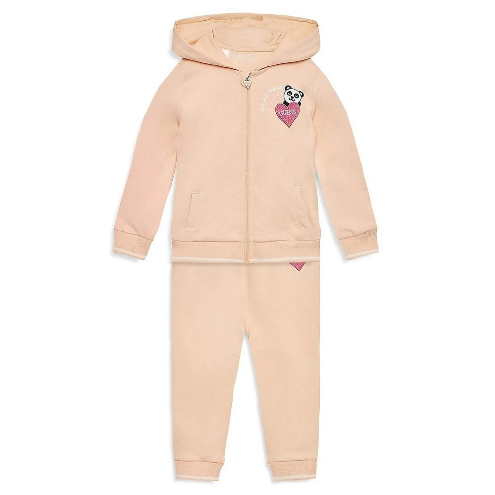 Hudson's Bay Baby's 2-Piece Panda Heart Hoodie & Joggers Set