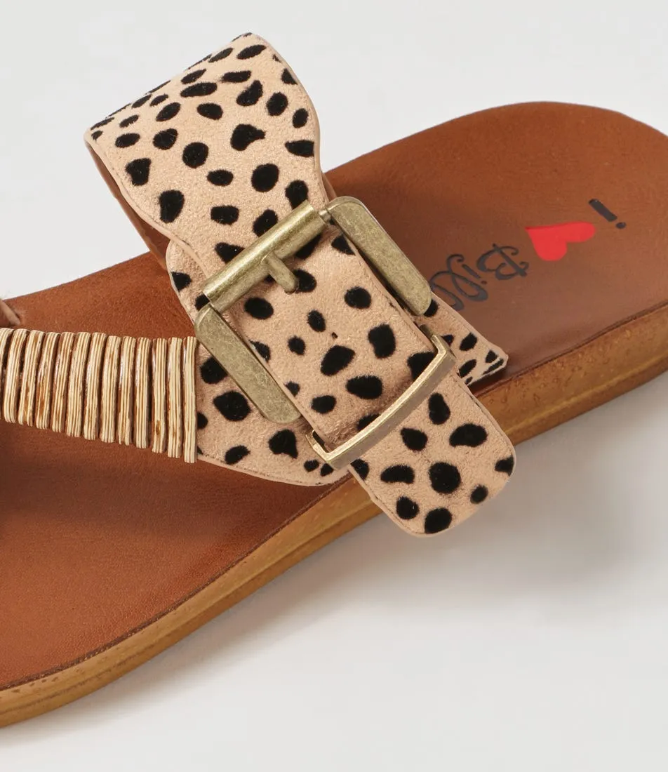 I LOVE BILLY Kitox2 Cheetah Microsuede Sandals