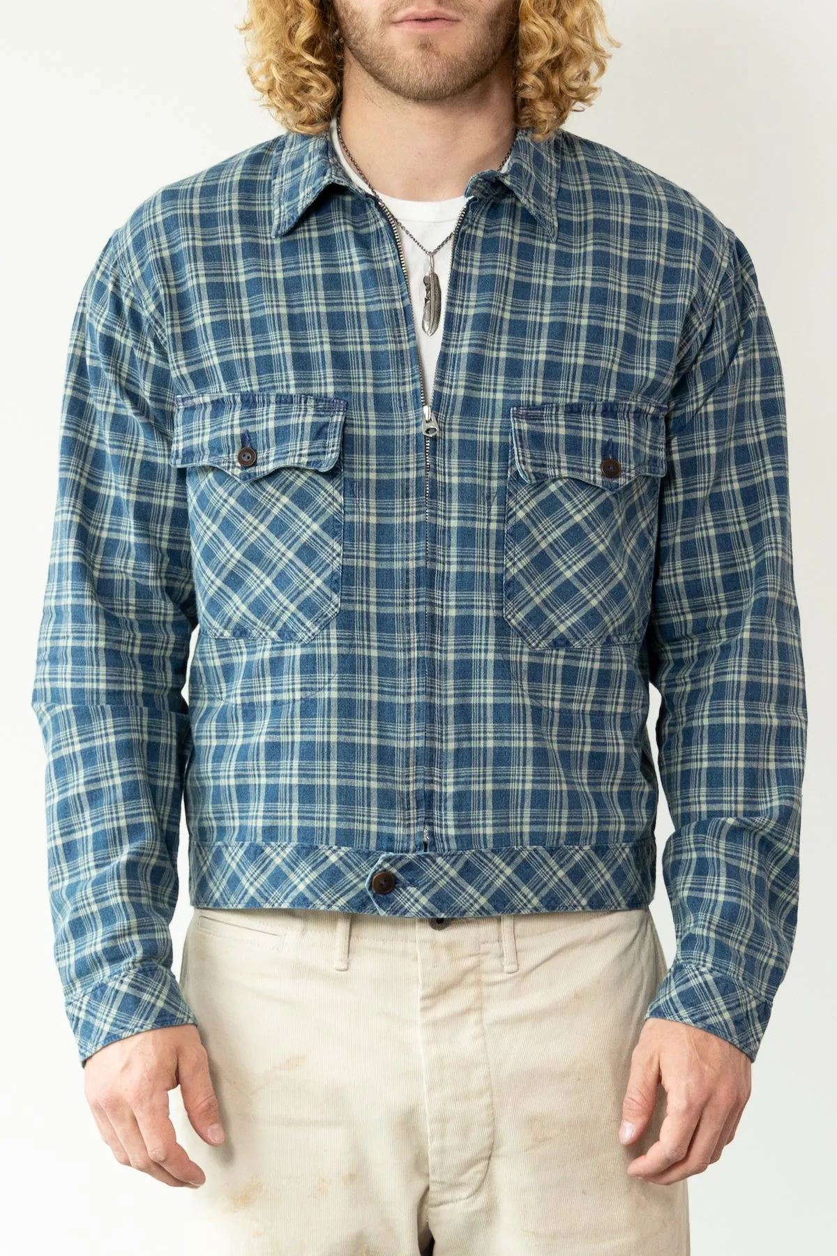 Indigo Checked Linen-Cotton Jacket - Indigo Multi