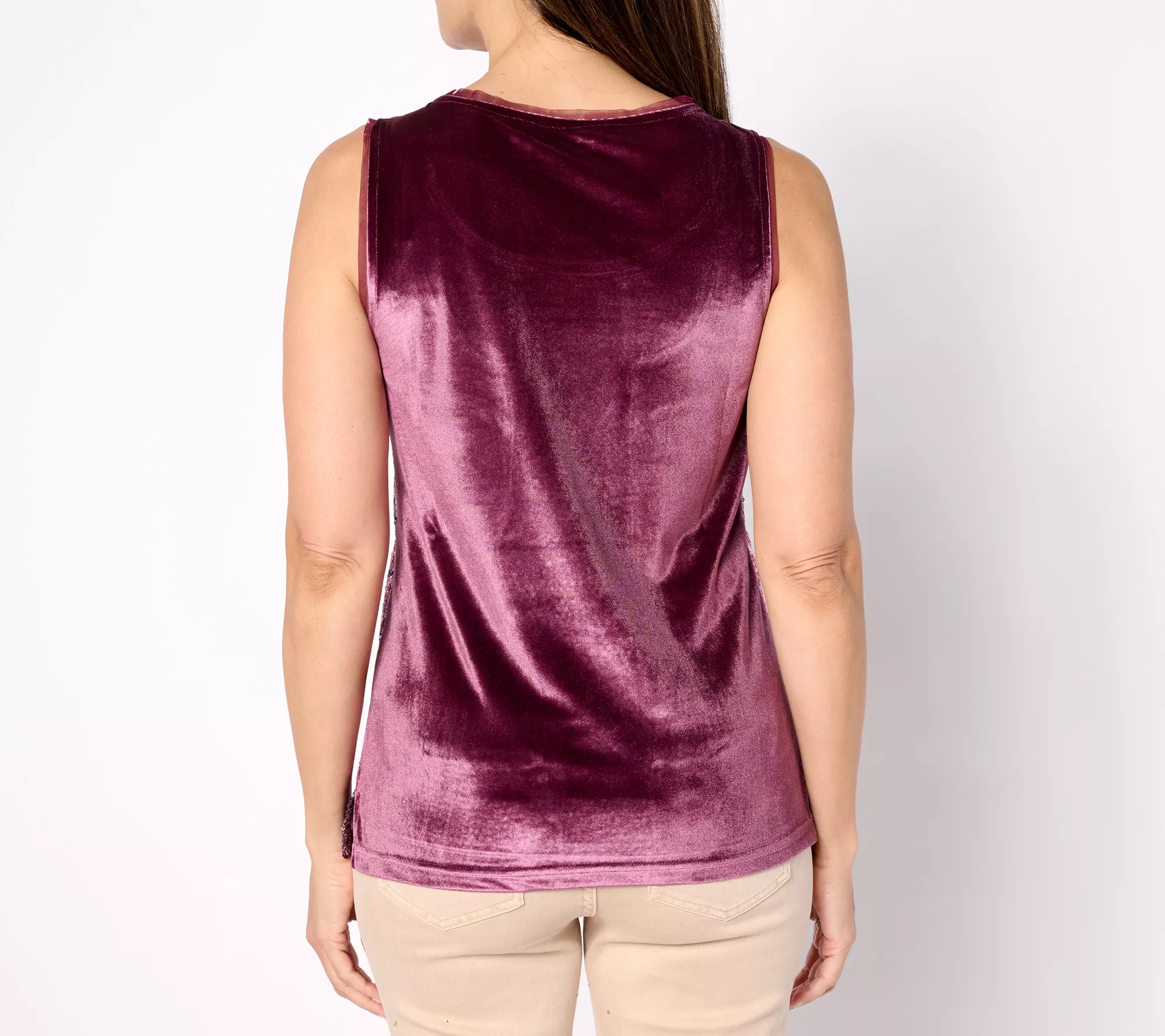 Isaac Mizrahi Live! Choice of Print or Solid Sequin Sleeveless Top