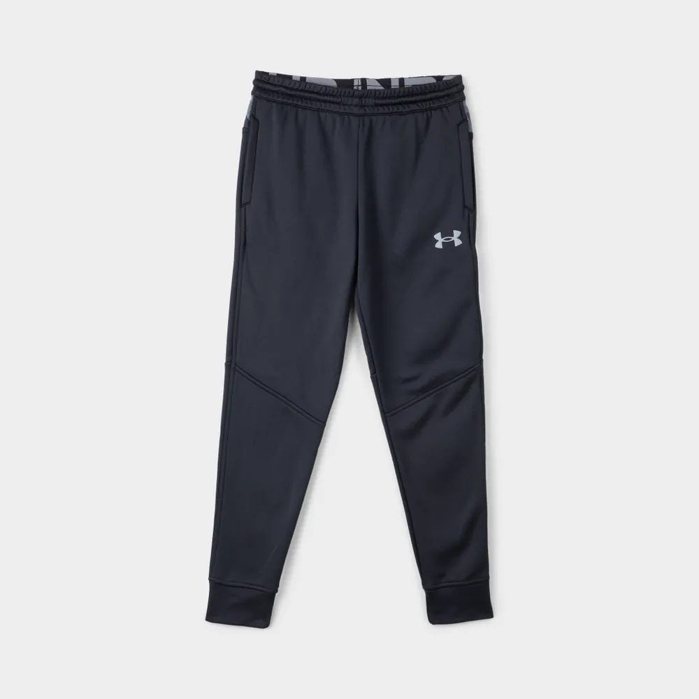 JD Sports Under Armour Junior Boys’ Fleece Printed Joggers Black / Steel