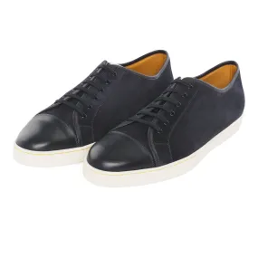  John Lobb Levah Suede and Leather Sneakers in Dark Blue