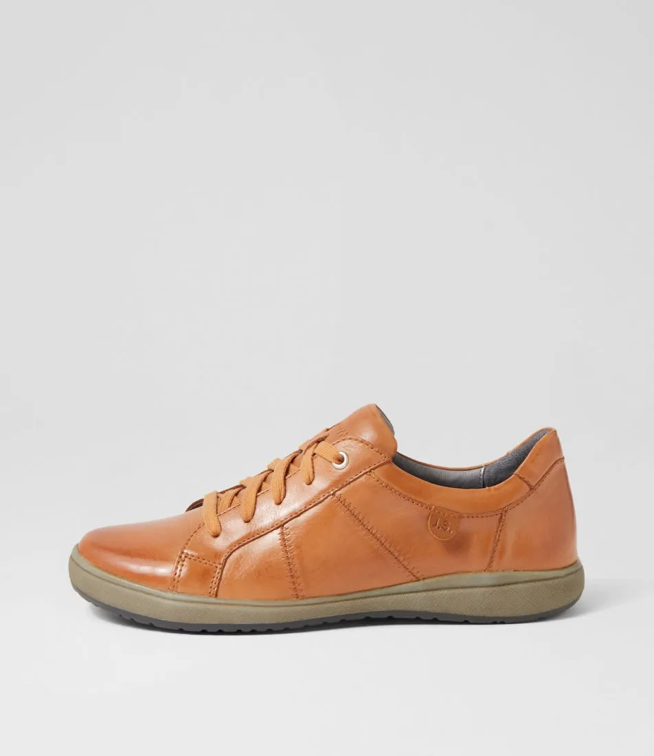 JOSEF SEIBEL Caren 42 Camel Leather Sneakers