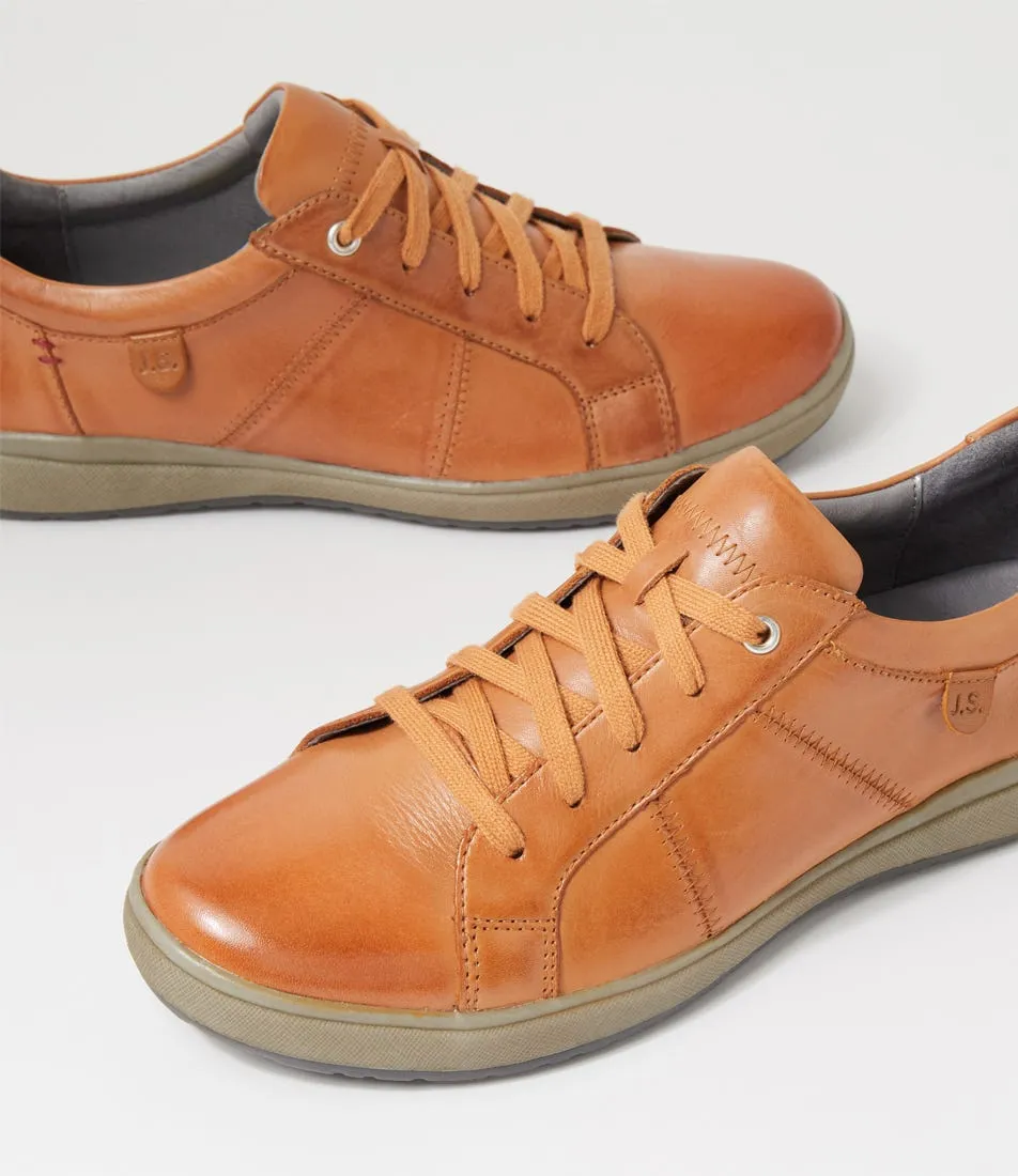 JOSEF SEIBEL Caren 42 Camel Leather Sneakers