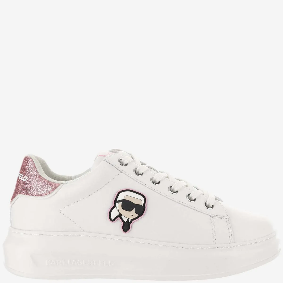 Karl Lagerfeld    Karl Lagerfeld Leather Sneakers With Logo