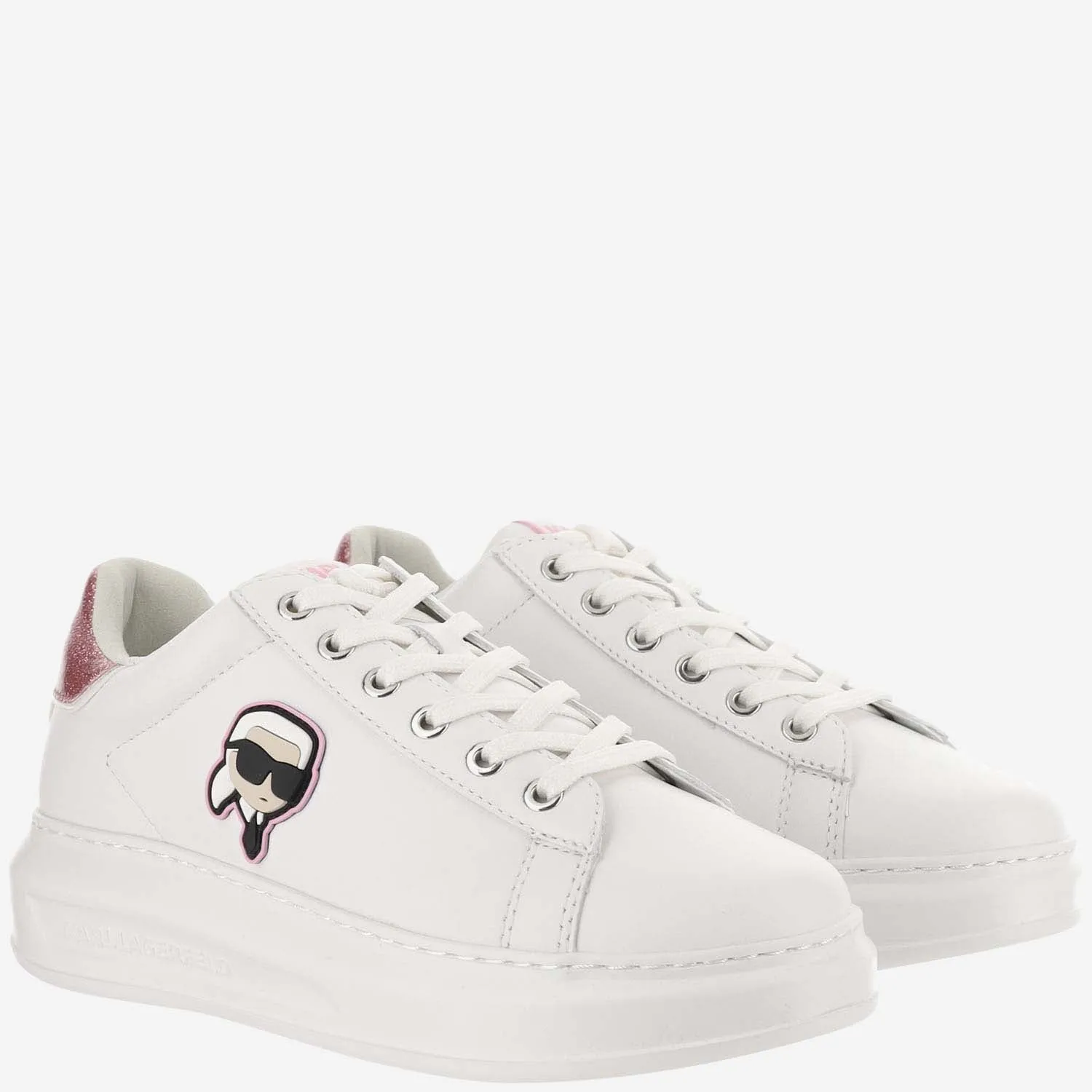 Karl Lagerfeld    Karl Lagerfeld Leather Sneakers With Logo