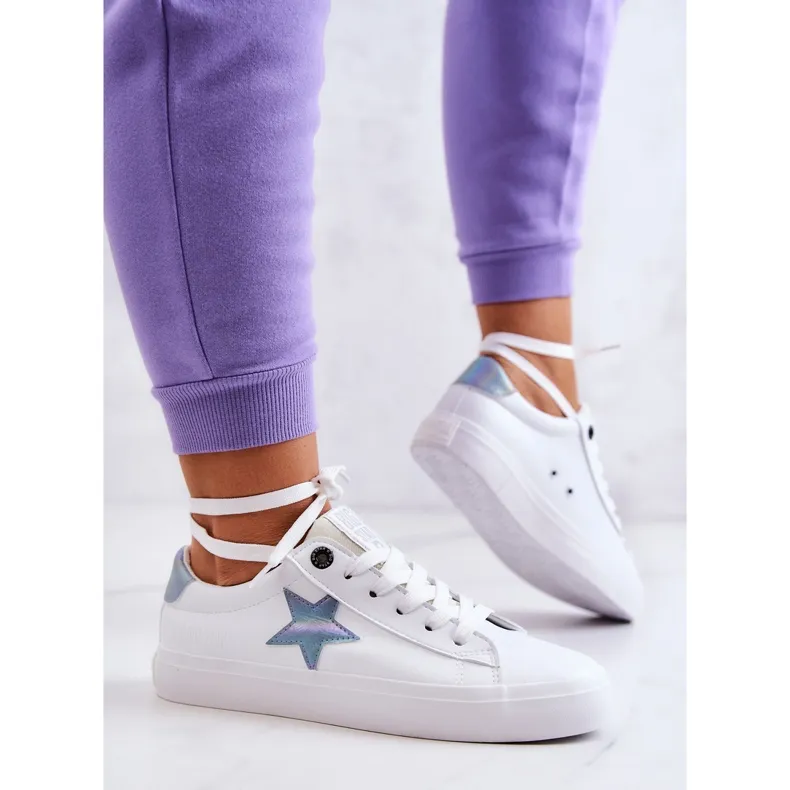 Leather Sneakers Star Big Star JJ274240 White blue