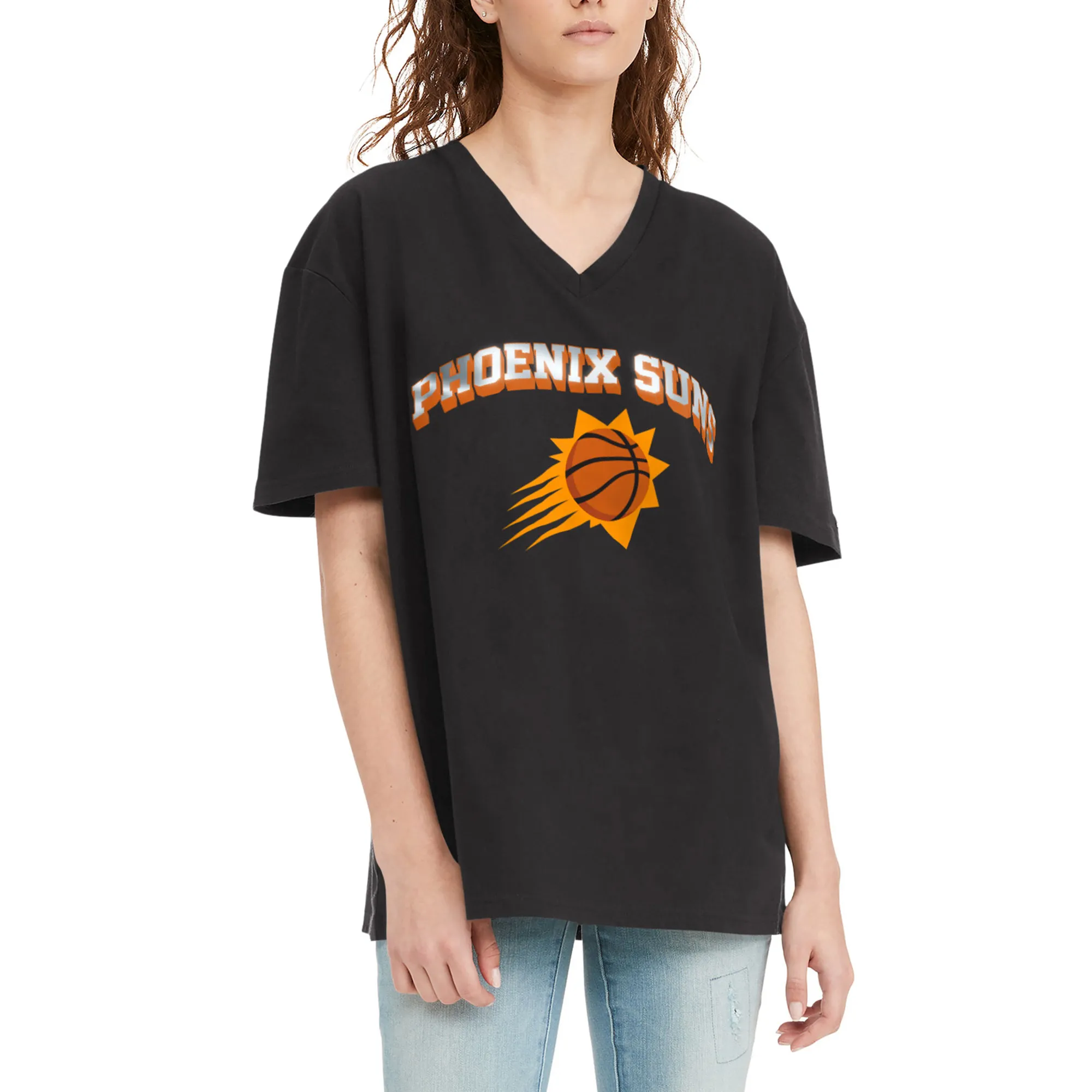 Lids Women's Tommy Jeans Black Phoenix Suns Ashley V-Neck T-Shirt