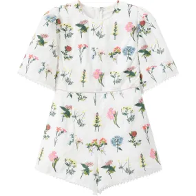 Marlo Kids Lucette Embroidered Romper, Floral