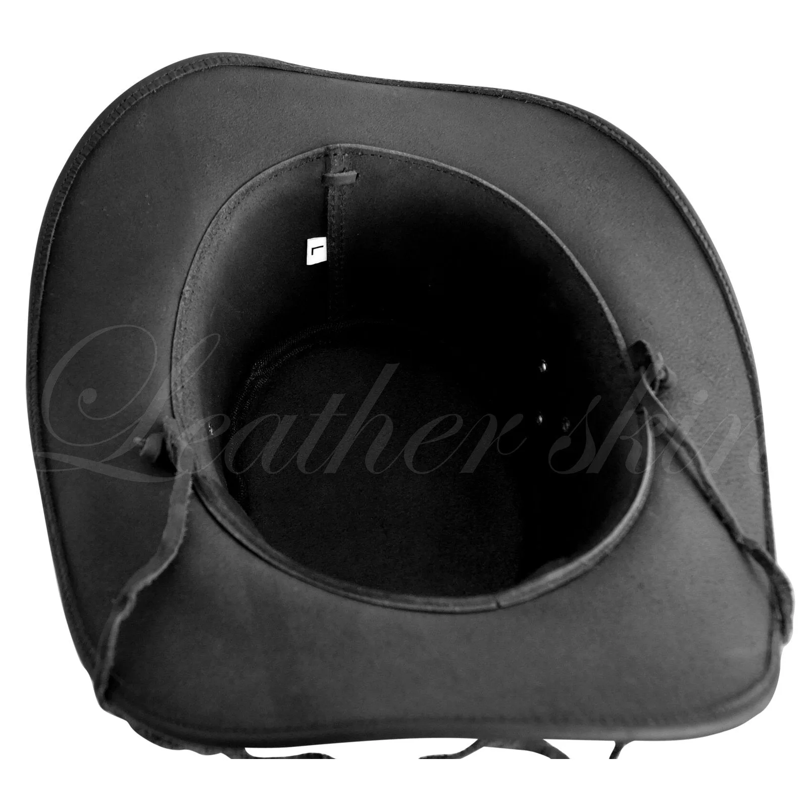 Men Handmade Black Hat Aussie Bush Cowboy Western Outback Leather Hat - Leather Skin Shop