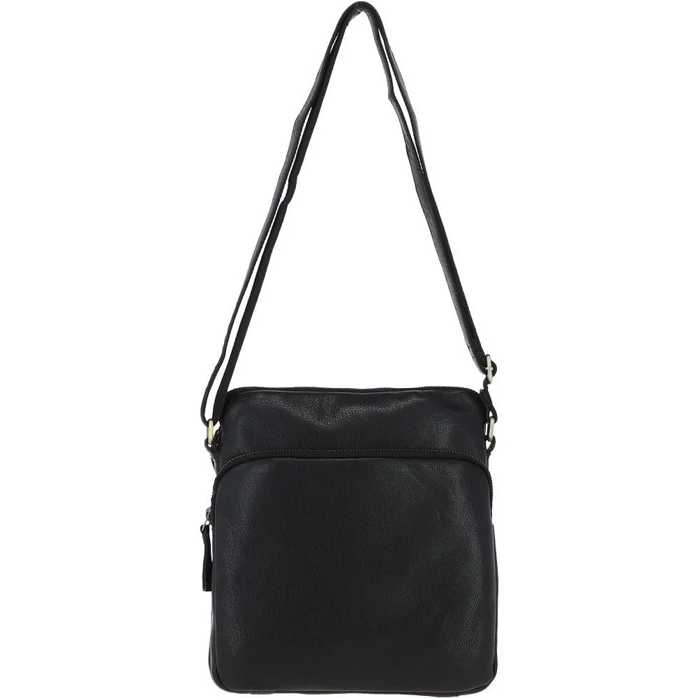 Michigan Leather Body Bag Black : M-52