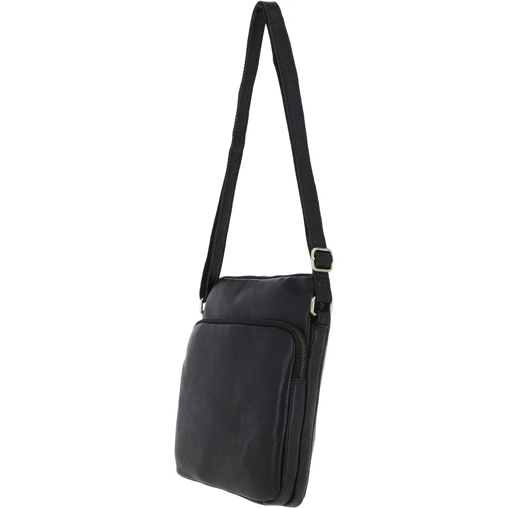 Michigan Leather Body Bag Black : M-52