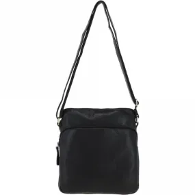 Michigan Leather Body Bag Black : M-52