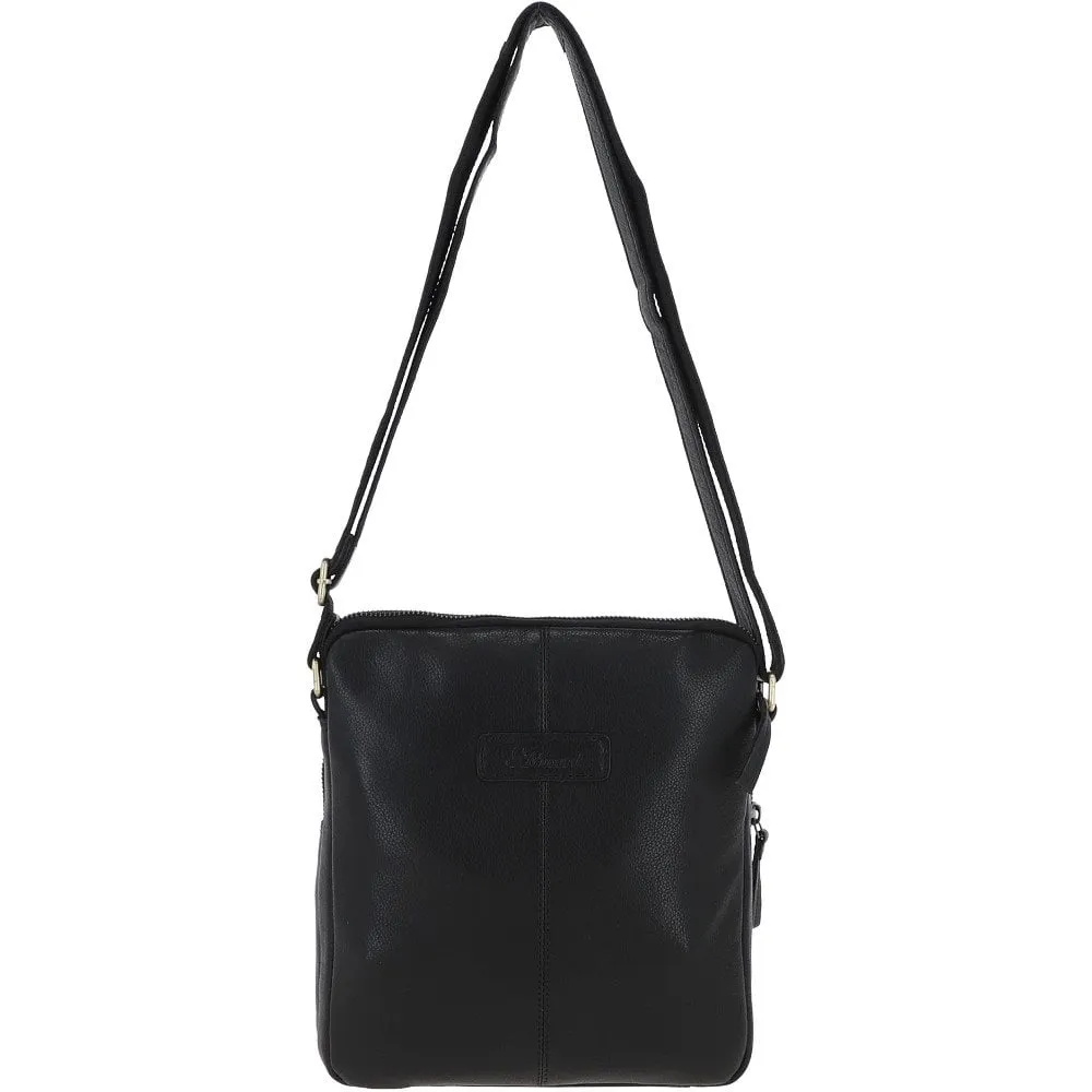 Michigan Leather Body Bag Black : M-52