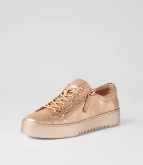 MIDAS Laiken Rose Gold Scratch Pink Leather Sneakers