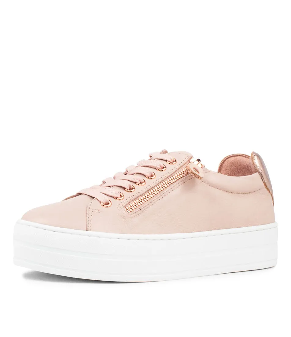 MIDAS Sonic Pale Pink Rose Gold Leather Sneakers