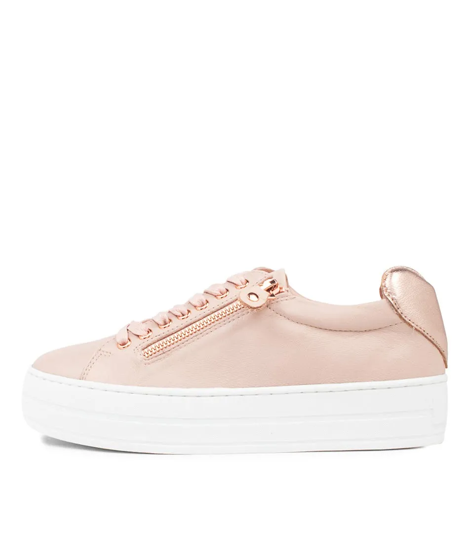 MIDAS Sonic Pale Pink Rose Gold Leather Sneakers