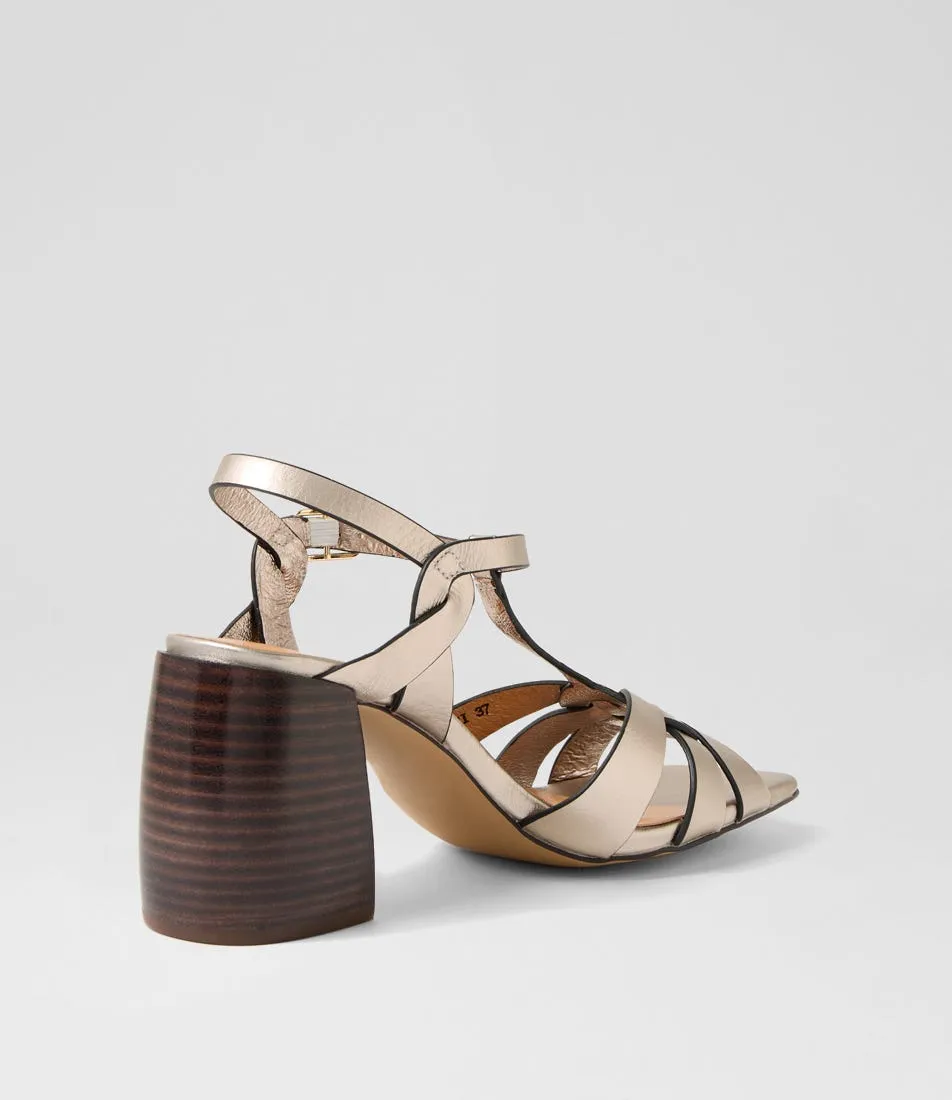 MIDAS Tanett Platino Dark Brown Leather Sandals