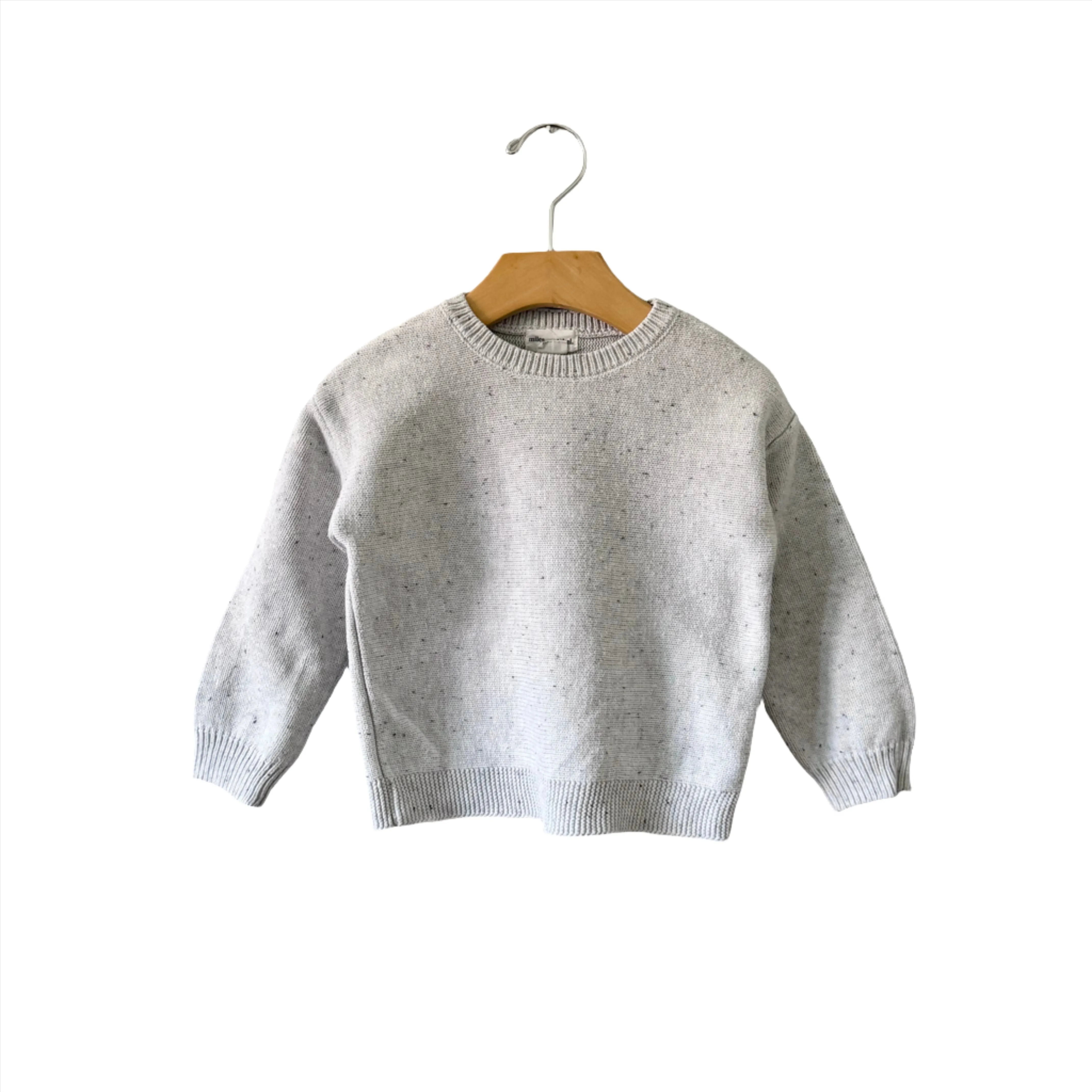 Miles the Label / Light grey cotton knit pullover / 2-3Y