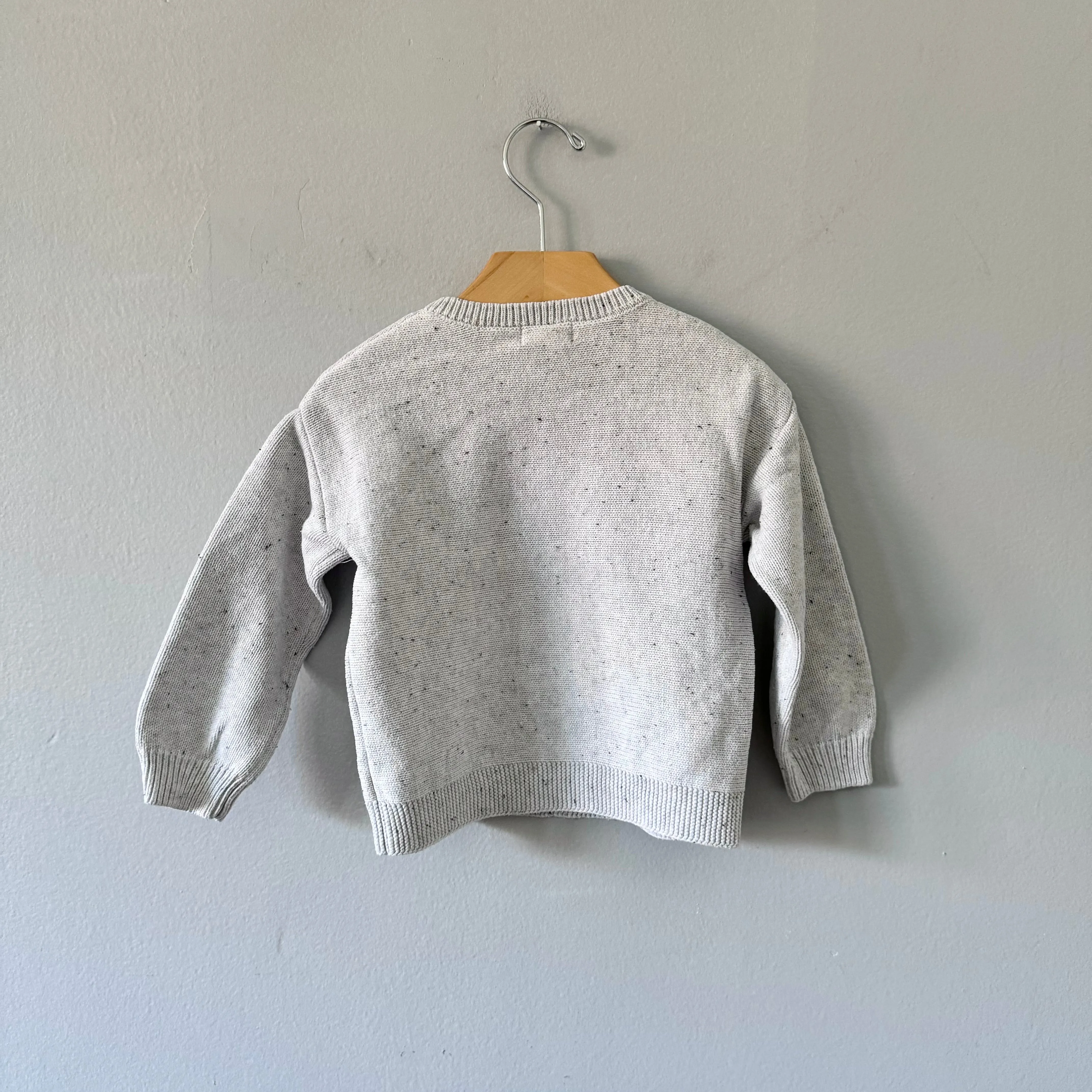 Miles the Label / Light grey cotton knit pullover / 2-3Y