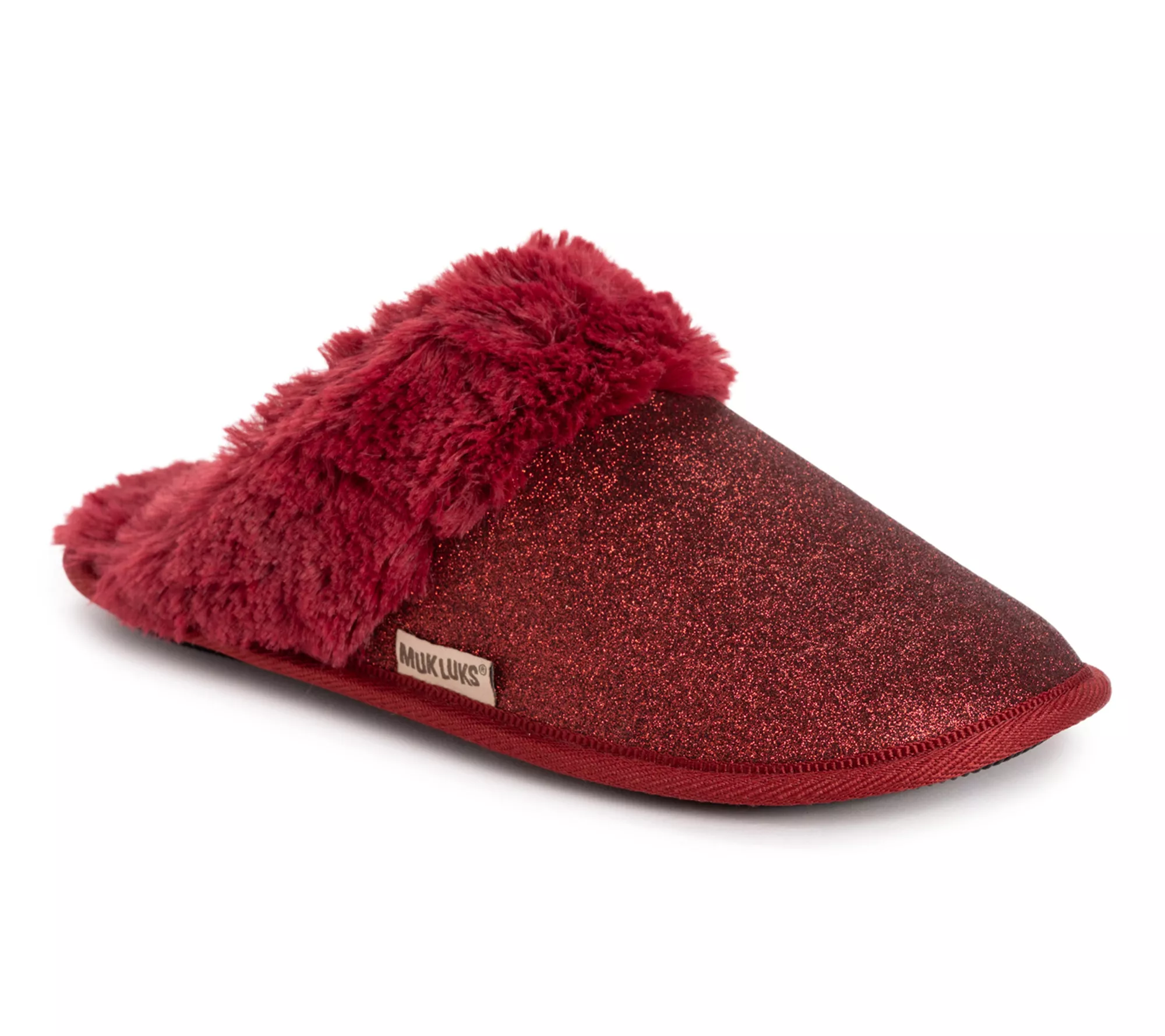 MUK LUKS Women's Angled Sparkle Scuff Clog Slipper