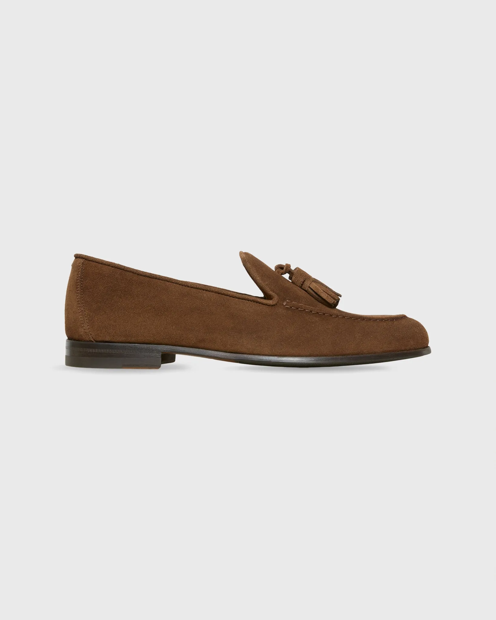 Nassau Tassel Loafer in Chestnut Suede