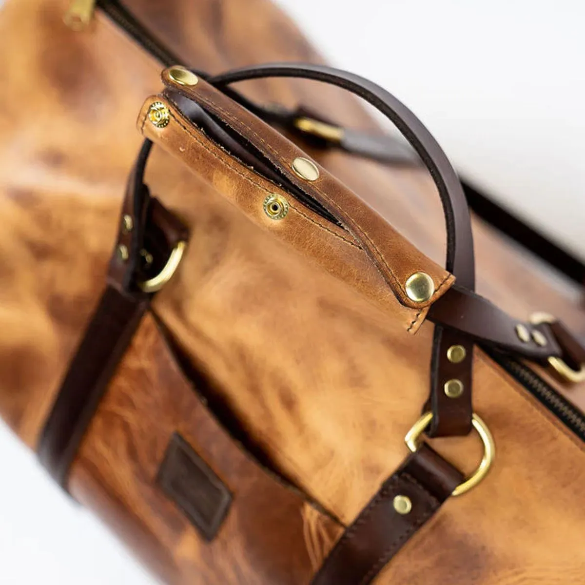 Natural Classic Horween Leather Duffle Bag by Hooks Crafted Leather Co